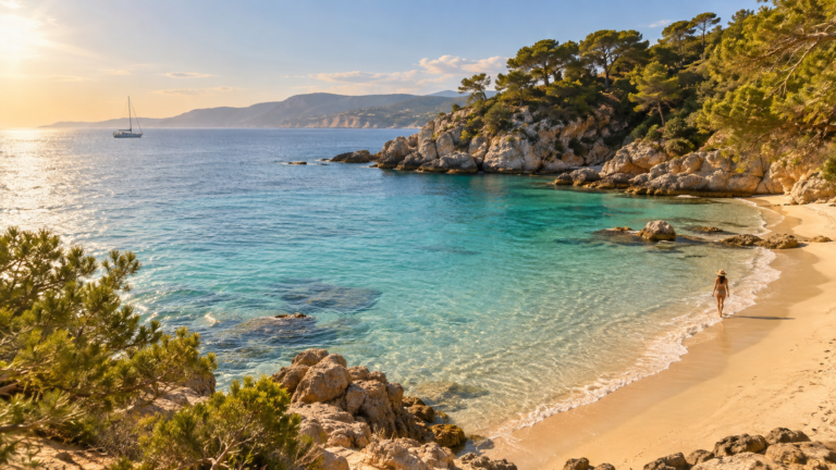 Septiembre dorado en una cala mediterránea